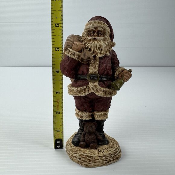 Vintage Santa Claus Figurine America Teddy Bear Christmas Decoration Rustic - Picture 13 of 16